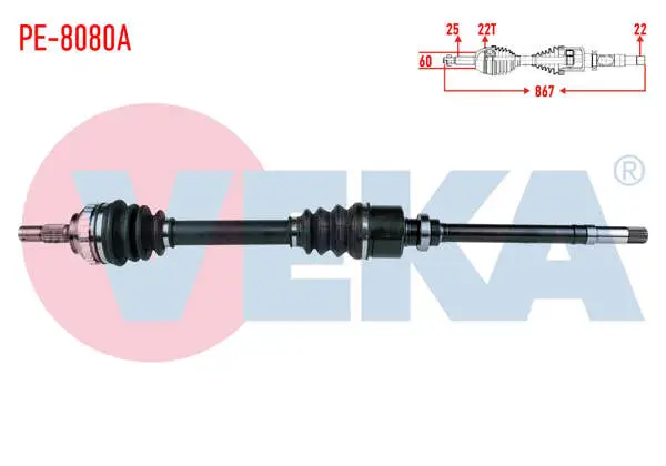 Komple Aks Sağ On Peugeot Partner (5,5F) 1.4İ ABS li 29 Dıs Uzunluk 867mm 1996-2008
