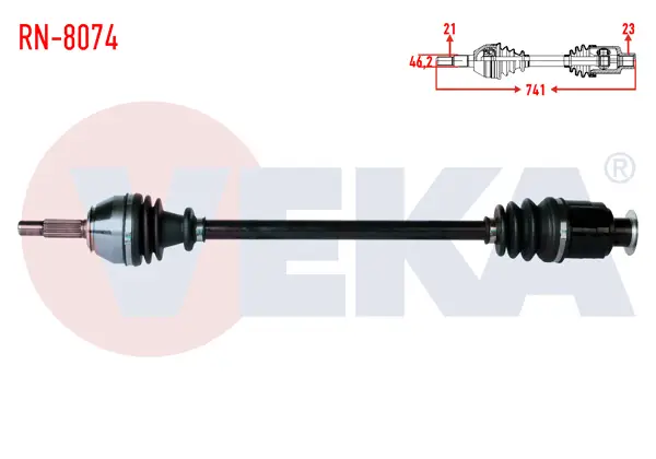 Komple Aks Sağ On Renault R21 (B48,L48) Manager 1.7 Uzunluk 741mm 1986-1993