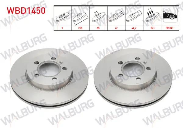 Fren Diski Ön Havalı 5 Bjn 256X22x65x44,2 Volkswagen Polo (Aw1) 1.0 TSI-1.6 TDI 2018-/ Seat Ibiza (Kj1) 1.0 TSI 2017-