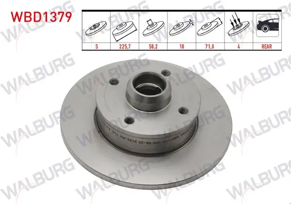 Fren Diski Arka Düz 4 Bjn 225,70X10x50,23X71,80 Golf IV 1.6İ-2.0-1.9 TDI 1997-2005 / Golf III 1.6-2.0Gtı-1.9 TDI 1991-1999 / Passat 2.0-1.9 TDI 1988-1997 / Cordoba 1.9 TDI 1999-2002 / Ibiza II 1.9 TDI 1993-2002