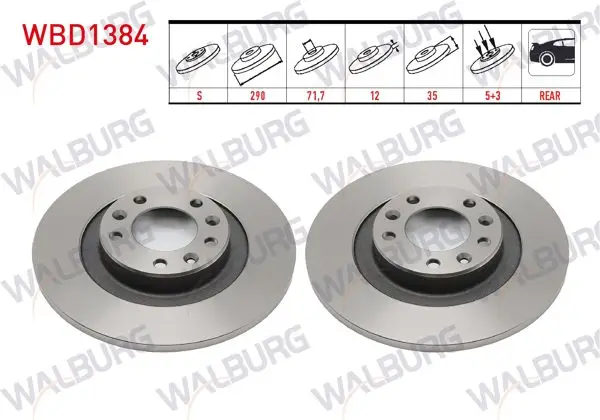 Fren Diski Arka Düz 5 Bjn 290X12x71,07X35 Peugeot 308 II 1.6 HDI 2014-/ 3008 1.6 Thp-1.6 Bluehdı 2016-/ Expert 1.6 Bluehdı 2016-/ C4 Picasso II 1.6 Thp-1.6 HDI 13-/ Jumpy III 1.6 HDI 16-/ C5 Aircross 18-