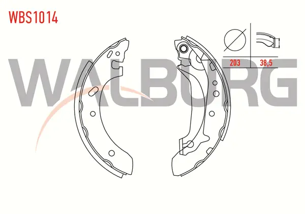 Fren Pabuç Balata Arka Ford Escort VII 1.3 Geniş Tip Levyelı 203X38,5mm 1995-1999 / Escort VII 1.4 1995-1999 / Escort VII 1.6 16V 1995-1999 / Escort VII 1.8 TD 1995-1999 / Escort VII 1.8İ 1995-1999