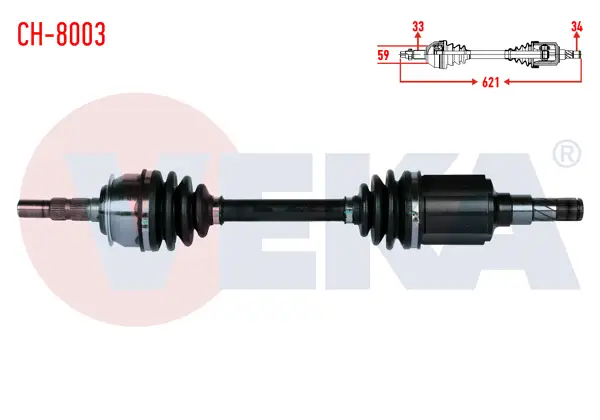 Komple Aks Sol Ön Chevrolet Cruze (J300) 1.6 M-T Uzunluk 621mm 2009-2014