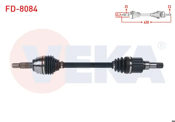 Komple Aks Sol Ön Uzuznluk 630mm Ford Fiesta VII 1.5 TDCI M-T 6 İleri 2017 -