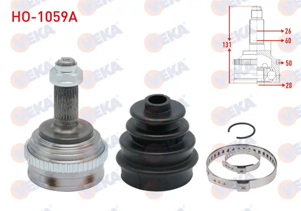 Aks Kafası Sol-Sağ On Dıs Honda Civic VII 1.4İ ABS li 50 Dıs 26X28x60 Uzunluk 131 mm 2000-2006