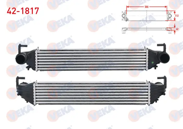 Turbo Radyatörü (Intercooler) Fiat 500X 1.3 Mjt-1.4-1.6 Mjt M-T 2014-/ Jeep Renegade 1.4 4X4-1.6 Crd-2.0 Crd 4X4 M-T 2014 -
