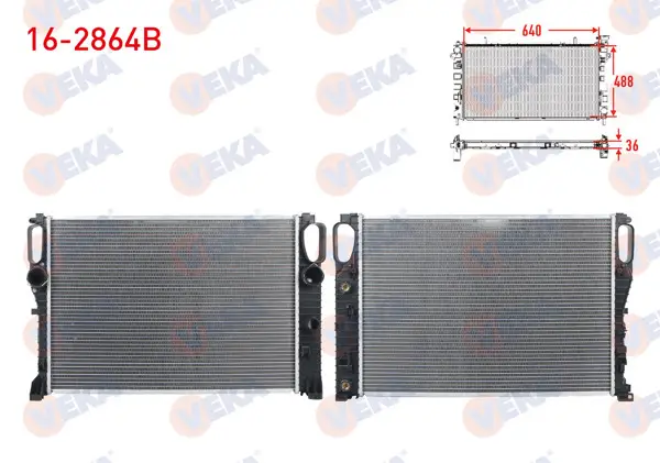 Su Radyatörü Brazing Kalınlık 36mm Mercedes CLS (C219) CLS 350 CDI-CLS 500 A-T / M-T 2004-2011 / E Serisi (W211) E 280 CDI-E 320 CDI A-T / M-T 2002-2008