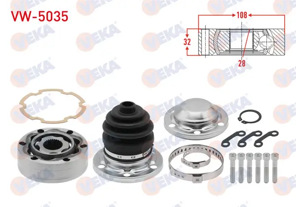 Aks Kafası Sol Ön Ic 28X32x108 Volkswagen Transporter V (7Ha,7Hh,7Ea,7Eh) 1.9 TDI 2003-2011