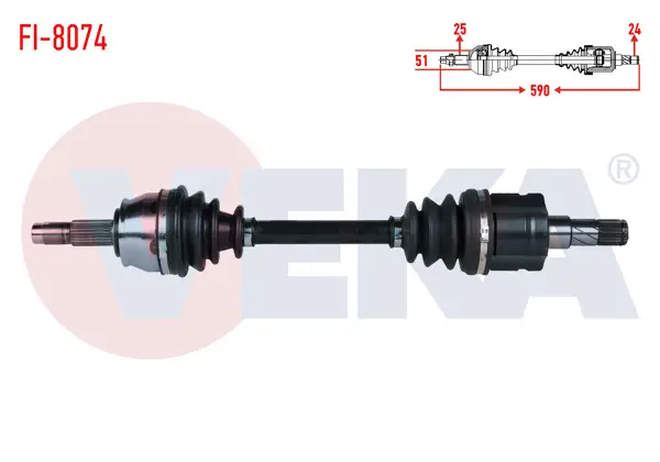 Komple Aks Sol Ön Fiat Fiorino (225) 1.3 Mjt A-T Uzunluk 590 mm 2008-2013