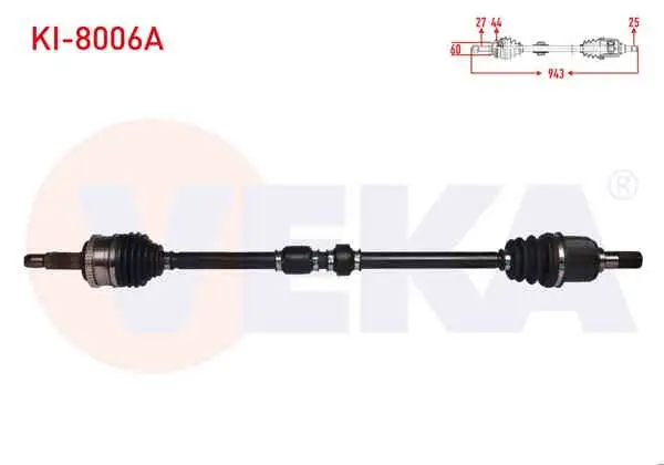 Komple Aks Sağ On Kia Ceed 1.6 CRDI ABS li 46 Dıs A-T Uzunluk 943mm 2006-2012