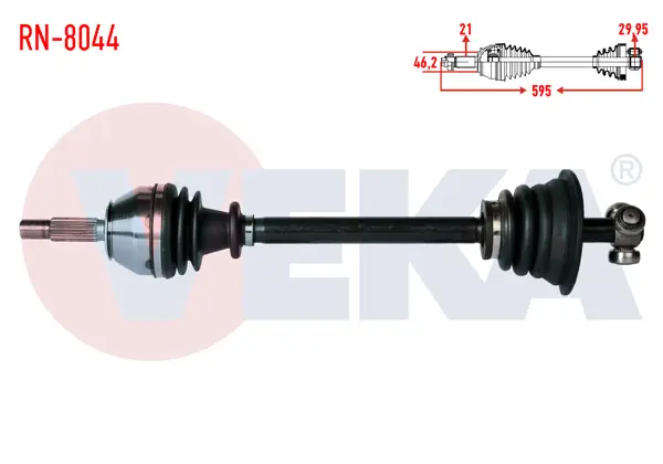 Komple Aks Sol Ön Renault Express (F40,G40) 1.9 D Uzunluk 595 mm 1985-1998