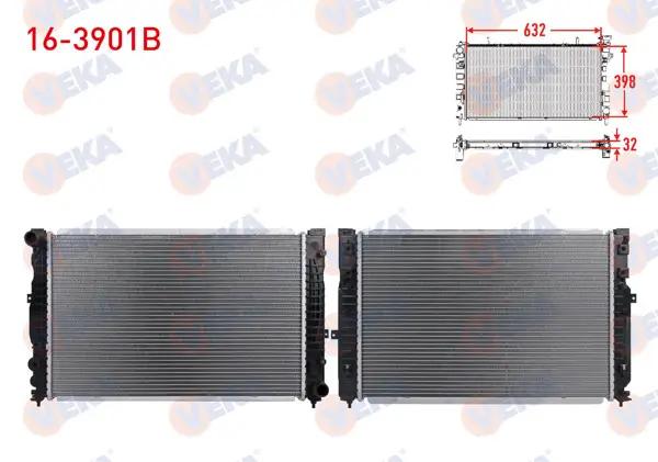Su Radyatörü Brazing Skoda Superb (3U4) 2.5 TDI-2.8 M-T 2002-2010 / VW Passat (3B3) 2.5 TDI-2.8 Vr6 M-T 2005-2005