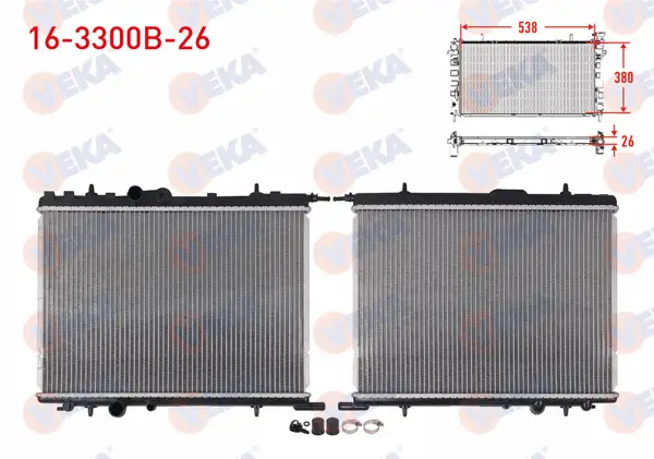 Su Radyatörü Brazing (Universal Tip) Peugeot Partner (5,5F) 1.9 D M-T 1996-2008