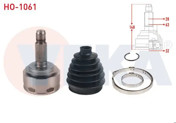 Aks Kafası Sol-Sağ On Dıs 28X32x63 Uzunluk 148mm Honda Cr-V II 2.0İ A-T 2002-2006