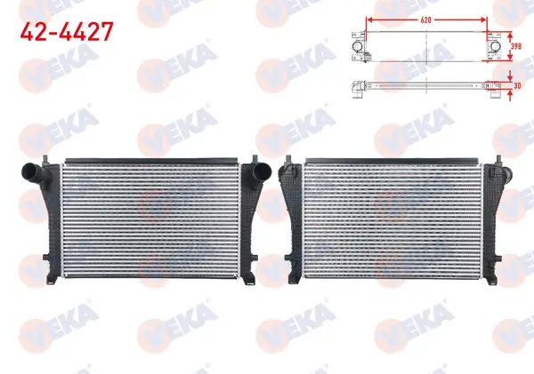 Turbo Radyatörü (Intercooler) VW Golf VII 2.0 Gtı 2012-/ Passat 2.0 TSI 2014-/ Superb 2.0 TSI 2015-/ Leon 2.0 TFSI 2012-/ Audi Tt 2.0 TFSI 2013 -