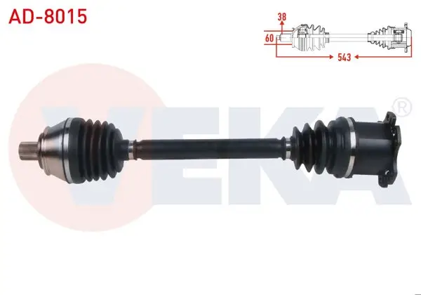 Komple Aks Sol Ön Uzunluk 543mm Audi A6 (4F2,C6) 2.0 TDI A-T 2004-2011 / A8 (4E_) 3.0 TDI A-T 2003-2011