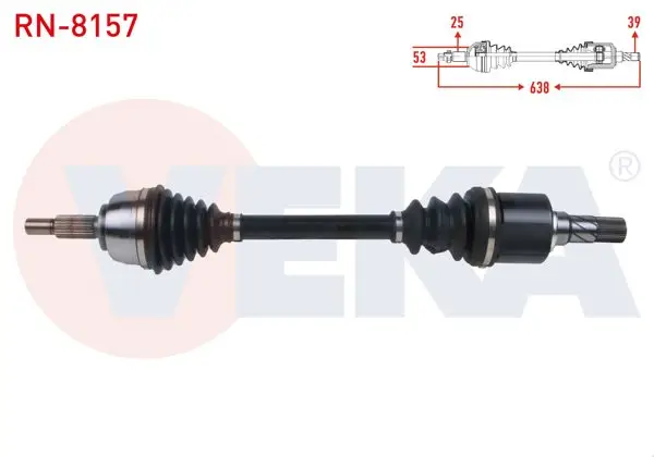 Komple Aks Sol Ön Uzunluk 638mm Renault Megane II 1.9 DCI 2002-2008