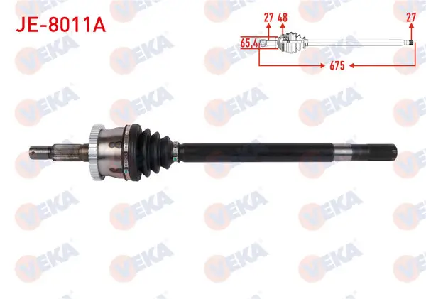 Komple Aks Sol Ön ABS li 48 Dıs Uzunluk 675mm Jeep Grand Cherokee II 2.7 Crd-3.1 TD-4.7 V8 4X4 A-T / M-T 1999-2005