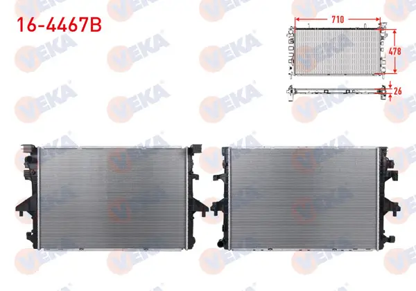 Su Radyatörü Brazing Volkswagen Caravelle / Transporter T6 2.0 TDI A-T / M-T Ac + 2015-2019
