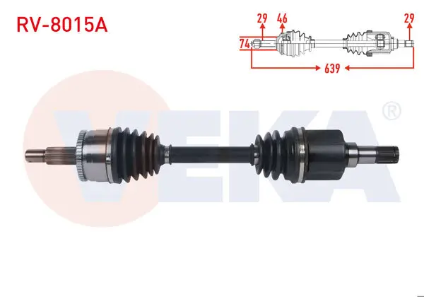 Komple Aks Sol Ön ABS li 46 Dıs Uzunluk 639mm Land Rover Discovery III 2.7 V6 TDI A-T 2004-2010