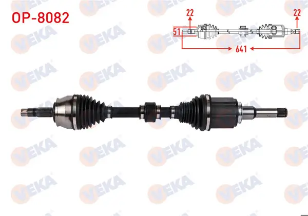 Komple Aks Sol Ön Uzunluk 641mm Opel Corsa E 1.4 6 A-T 2014 -