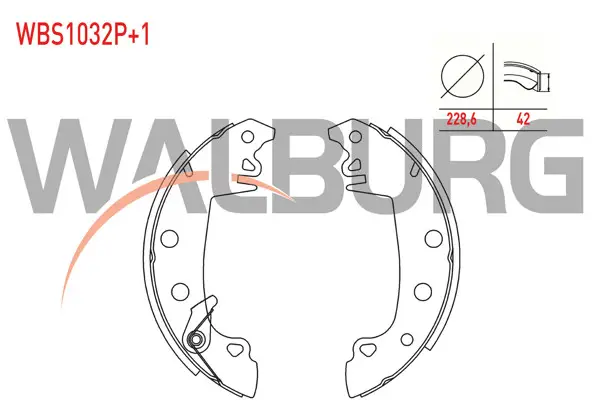 Fren Pabuç Balata Arka Percınlı 228,6X42 mm + 1mm Daha Kalın Fiat 131 1.3 1979-1993 / Sahın 1.6 1993-2002 / Kartal 1.6 1993-2002 / Dogan 1.6 1993-2002 / Renault R12 1.3-1.4 1979-1993