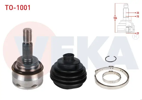 Aks Kafası Sol-Sağ On Dıs 30X29x70 Uzunluk 186mm Toyota Toyota Hı-Lux VII Pick-Up Revo (_N1_) 2.4 D-2.8 D 2015 -