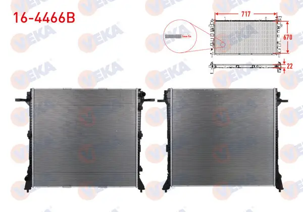 Su Radyatörü Brazing (5 mm Fin) Volkswagen Crafter 50 (Sy_Sz) 2.0 TDI 2018 -