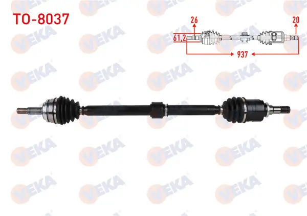 Komple Aks Sağ On Uzunluk 937mm Toyota Corolla 2019 -