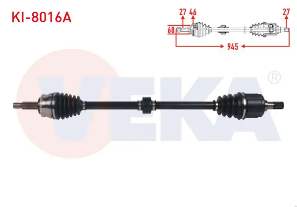 Komple Aks Sağ On ABS li 47 Dıs Uzunluk 947mm Kia Soul I (Am) 1.6 CRDI M-T 2011-/ Ceed 1.6 CRDI M-T 2006-2012 / Pro Ceed 1.6 CRDI 1.6 M-T 2008-2013