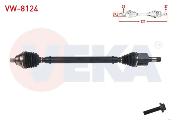Komple Aks Sağ On Uzunluk 921mm Volkswagen Passat (3G2) 2014-Caddy V (Sk) 2021-Tiguan (Ad1) 2016-Arteon (3H7) 2.0 TSI A-T 2017-/ Audi Q3 (F3b) 2.0 TDI A-T 2018-/ Audi Q3 (F3b) 2.0 TDI A-T 2018 -