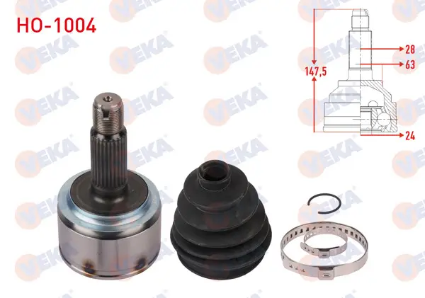 Aks Kafası Sol-Sağ On Dıs Uzunluk 147,5mm Honda Civic X (Fc) 1.5 Rs A-T 2016 -