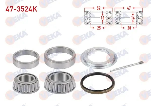 Arka Tekerlek Rulman Kiti E.M 52X25x16 / 47X20x16 Renault 12 / Toros 1.3-1.4 1971-2000