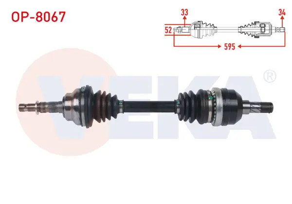 Komple Aks Sol Ön Uzunluk 595mm Opel Astra G 2.0 16V 1998-2005