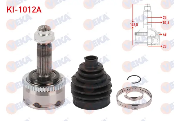 Aks Kafası Sol-Sağ On Dıs ABS li 48 Dıs Uzunluk 145,5mm Kia Rio III (Ub) 1.2 Cvvt 2014-2017