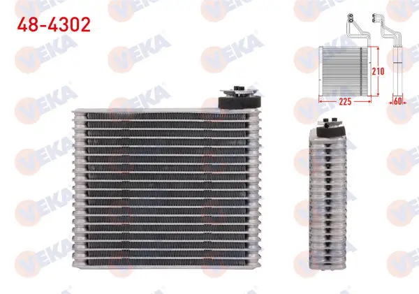 Klima Evaporatoru Borusuz 255X218x58 Toyota Yaris (_P1_) 1.0-1.3 1999-2005
