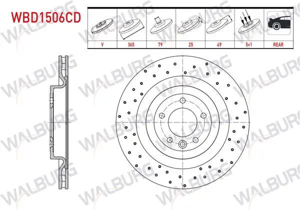 Fren Diski Arka Havalı Kaplamalı Performans Delikli Land Rover Range Rover IV (Lg) 3.0 TD 5 Bjn 365X25x79x49 2012-