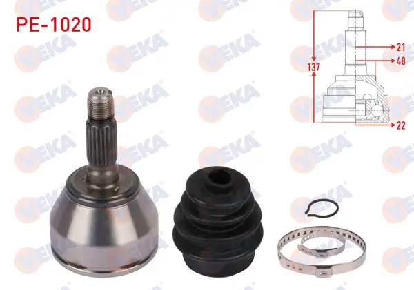 Aks Kafası Sol-Sağ On Dıs Uzunluk 137mm Peugeot 106 I (1A,1C) 1.4 1991-1996