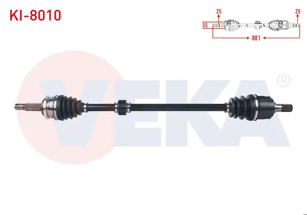 Komple Aks Sağ On Uzunluk 881mm Kia Picanto (Ja) 1.25 Mpı M-T 2017 -