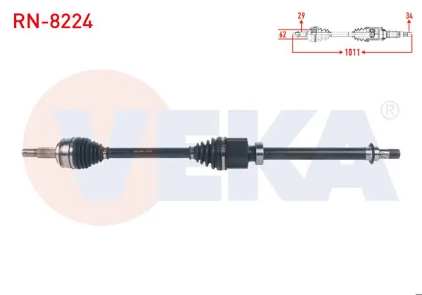 Komple Aks Sağ On Uzunluk 1011mm Renault Kadjar 1.5 DCI A-T 2015 -