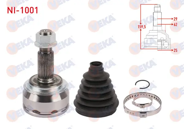 Aks Kafası Sol-Sağ On Dıs Uzunluk 159,5mm Nissan Qashqai (J11) 1.2 Dıg-T A-T 2014 -