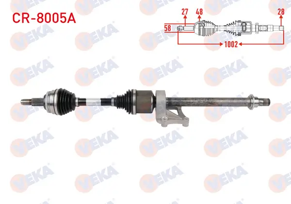 Komple Aks Sağ On ABS li 48 Dıs Uzunluk 1002mm Chery Tıggo 7 Pro