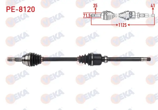 Komple Aks Sağ On Uzunluk 1125mm Peugeot Boxer 2.0-2.2 HDI 6 M-T 2014-/ Citroen Jumper 2.0-2.2 HDI Euro 6 6M-T 2014 -
