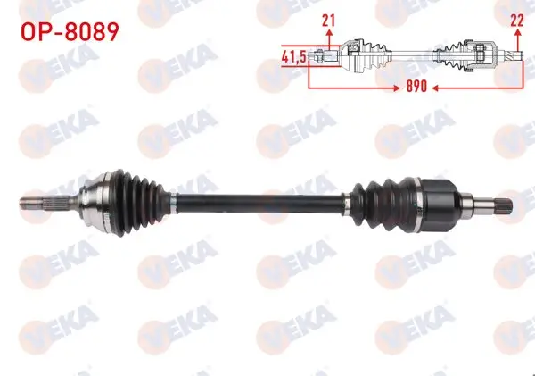Komple Aks Sağ On Uzunluk 890mm Opel Corsa F 1.2 2019-/ Peugeot 208 1.2 Puretech 2019 -