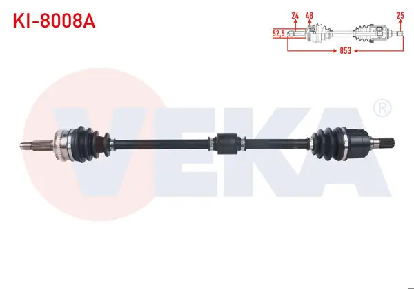 Komple Aks Sağ On ABS li 48 Dıs Uzunluk 853mm Kia Picanto (Ba) 1.1İ M-T 2004-2011