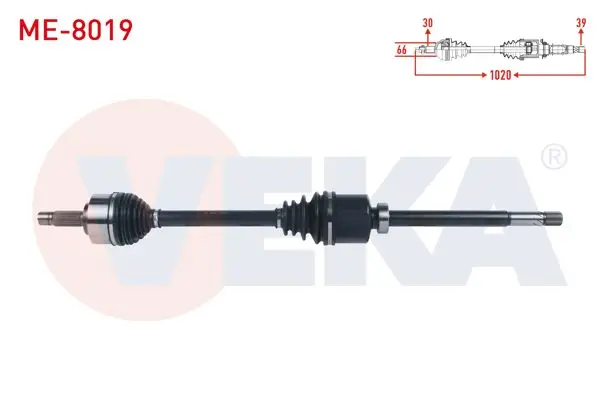 Komple Aks Sağ On Uzunluk 1020mm Mercedes Vito (W447) 111 CDI-114 CDI-116 CDI 2014 -