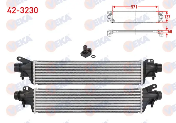 Turbo Radyatörü (Intercooler) Opel Corsa E 1.0 2014-(Turbo Sensörlü)