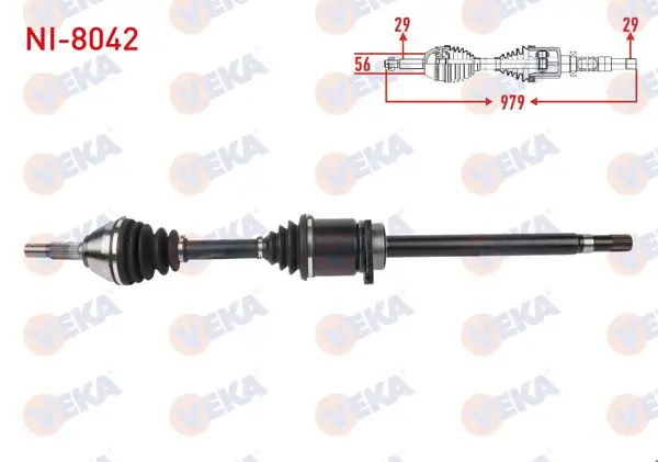 Komple Aks Sağ On Uzunluk 979mm Nissan Qashqai, Qashqai + 2 1.6 DCI 2011-2013