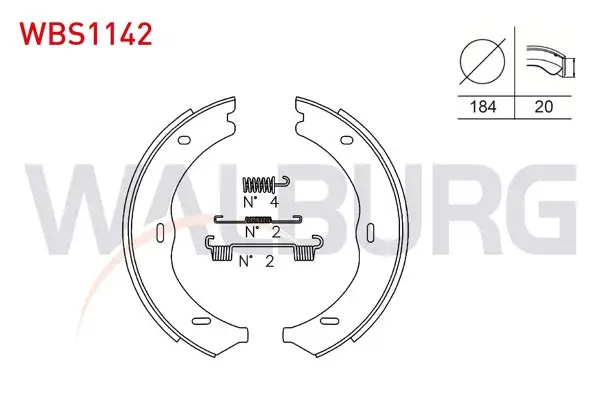 El Fren Balata Arka Aksesuarlı 184X20 Mercedes Vito (W639) 109-110-111-113-115-116 CDI 2003-2014 / Vito (W447) 109-111-114-116-119 CDI 2014-/ Viano (W639) 2.0-2.2 CDI 2003-2014