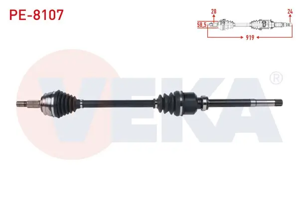 Komple Aks Sağ On Uzunluk 919mm Peugeot Rifter 1.5 HDI 2019-/ Partner 1.5 HDI 2018-/ Citroen Berlingo 1.5 HDI 2018-/ Opel Combo 1.5 CDTI 2019 -